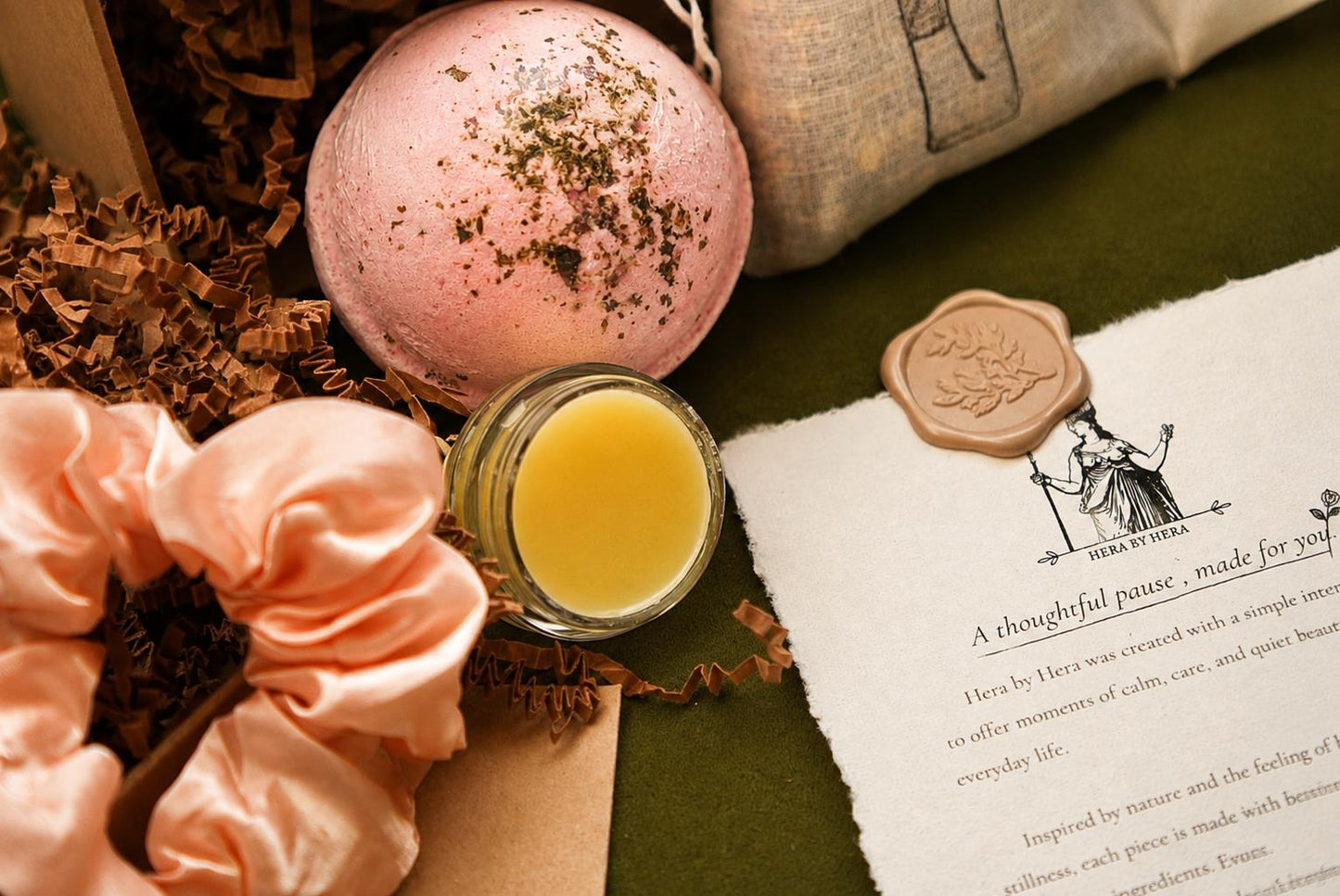 Floral Bath Gift Set with Rose Bath Bomb, Bath Tea & Solid Perfume