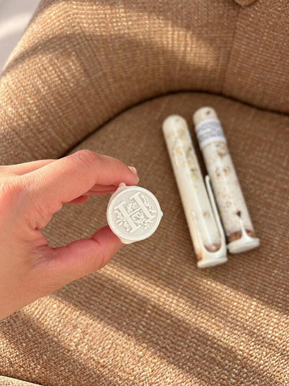 Bath Salt Tube, Glass Floral with Natural Cork and Wax Seal