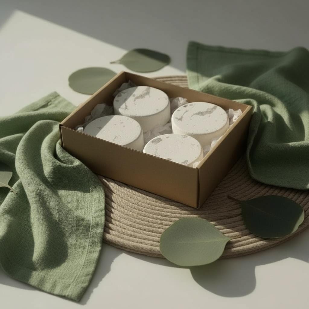 Eucalyptus Shower Steamer Set (4-Pack) — Aromatherapy Spa Experience at Home