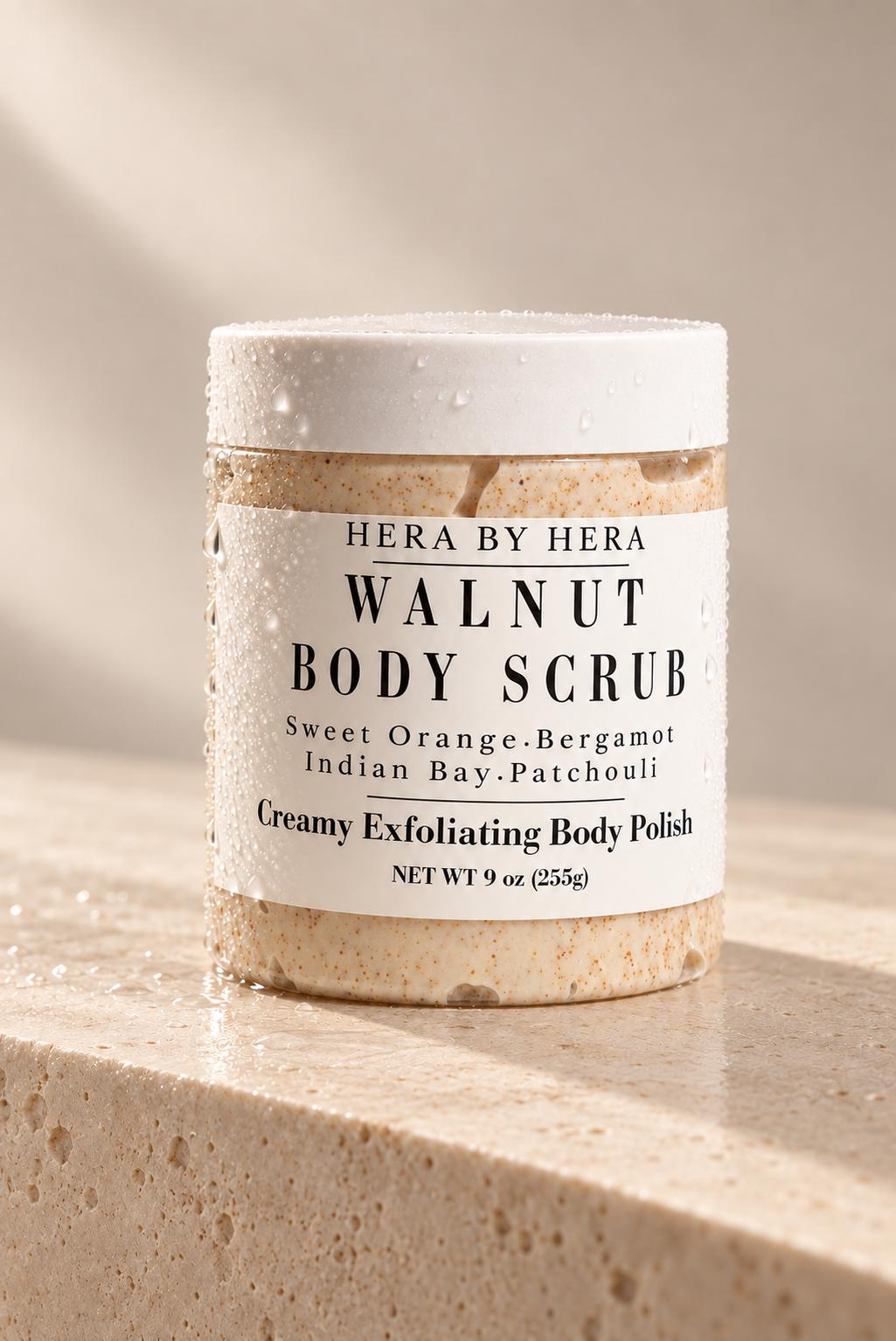 Body Scrub and Candle Gift Set | Cozy Self Care Gift Box | Walnut Body Polish | Relaxing Bath Gift for Her