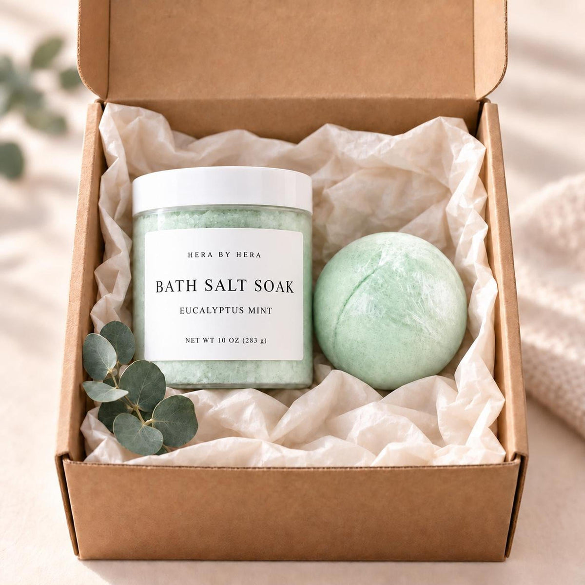 Rose Bath Set, Epsom And Sea Salt Soak and Bath Bomb