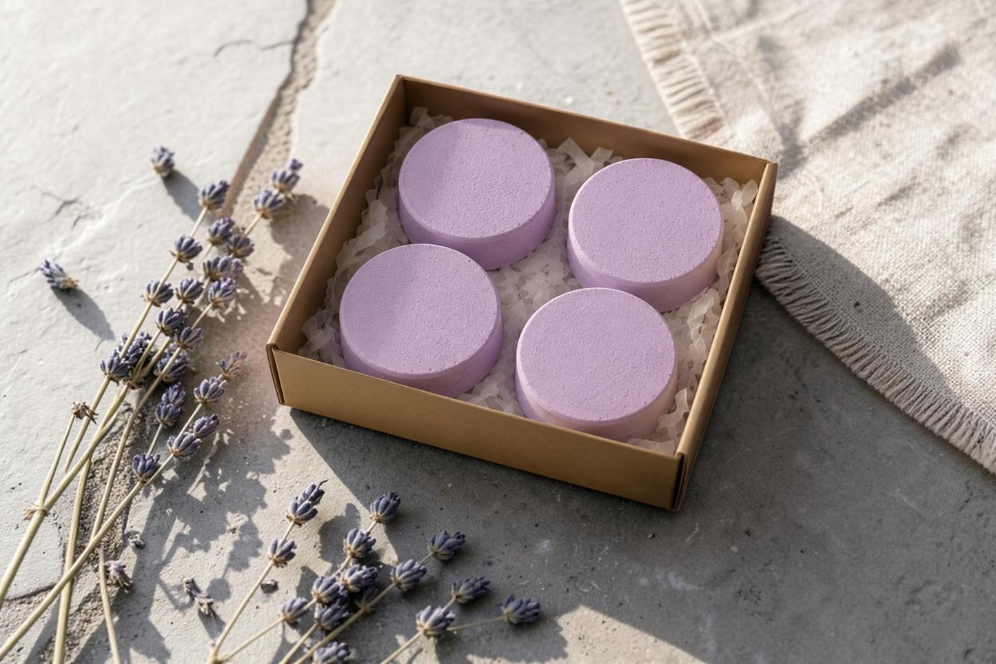Lavender Shower Steamer Set (4-Pack) — Aromatherapy Spa Experience at Home