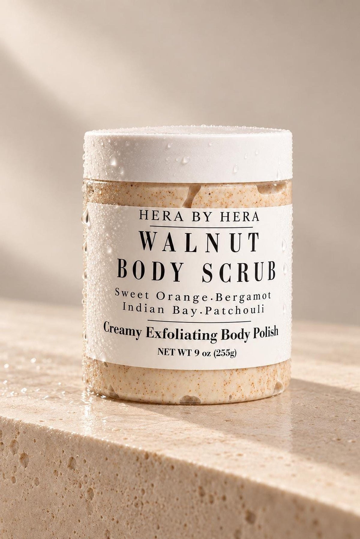 Walnut Body Scrub, Creamy Indian Bay Exfoliator with Sweet Orange, 9 oz