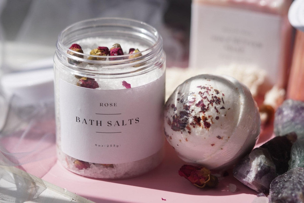 Rose Thinking of  You Spa Gift Set of 2 | Bath Salts and Bath Bomb