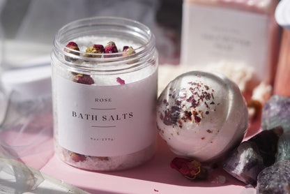 Rose Thinking of  You Spa Gift Set of 2 | Bath Salts and Bath Bomb