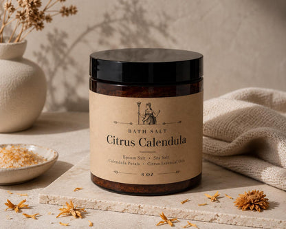 Citrus Calendula Bath Gift Set | Bath Salts and Honey Oat Goat Milk Soap