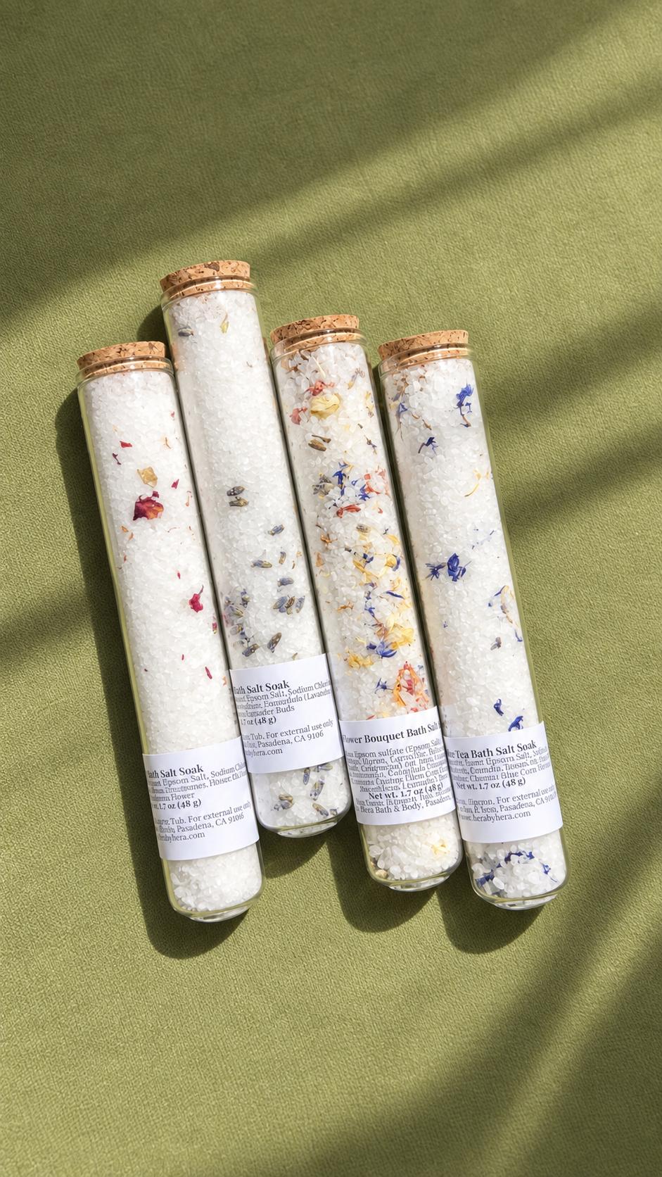 The Explorer Set - Mini Epsom Salt Bath Soaks in Glass Tubes